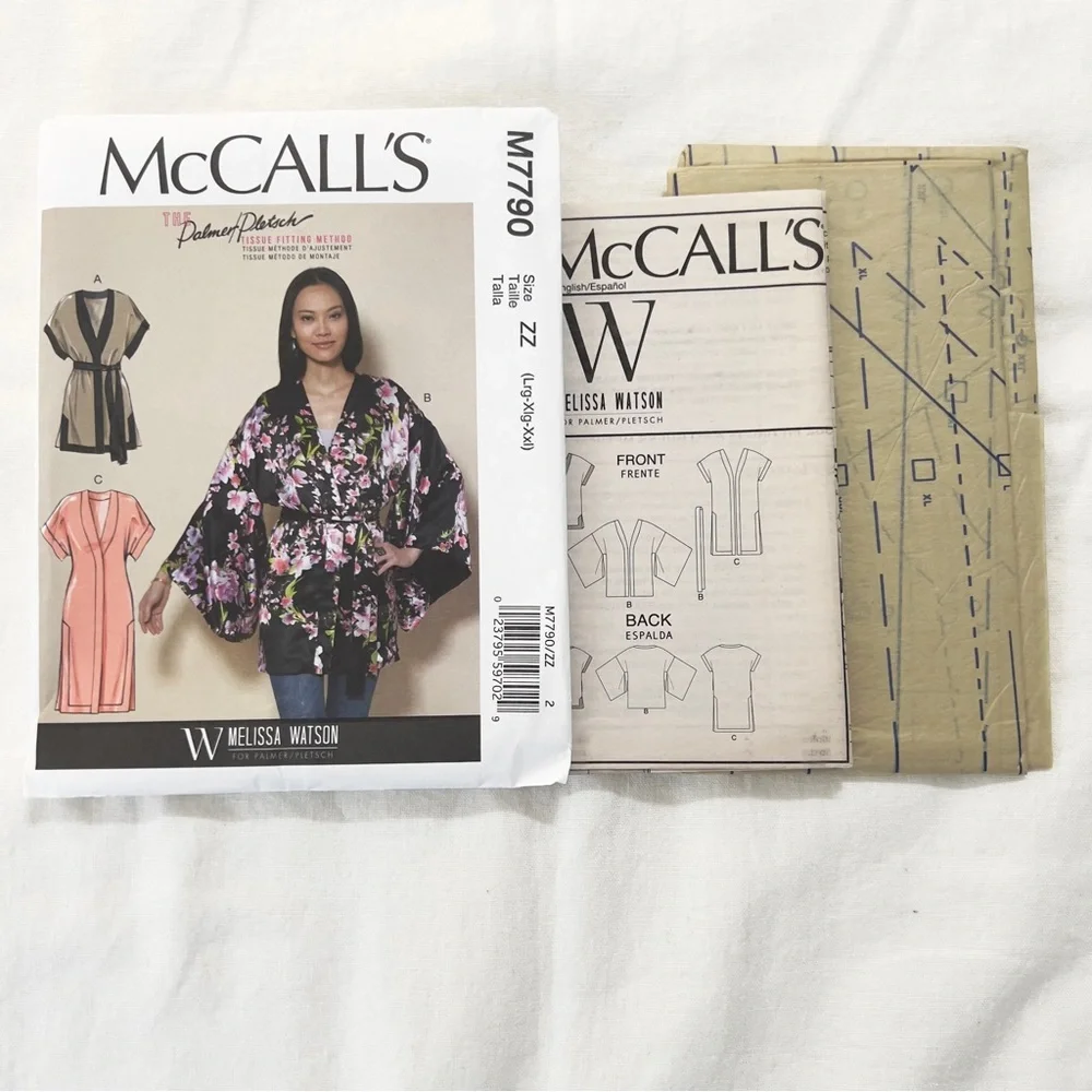 McCall’s M7790 Kimono Pattern L-XXL Uncut Factory Folded